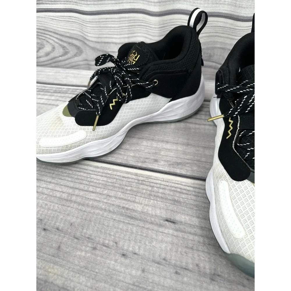 ADIDAS D.O.N. ISSUE #3 GOLD METAL BASKETBALL SHOES - WHITE‎ BLACK GOLD - MEN 8.5